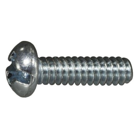 Midwest Fastener #6-32 x 1/2 in Combination Phillips/Slotted Round Machine Screw, Zinc Plated Steel, 100 PK 07656